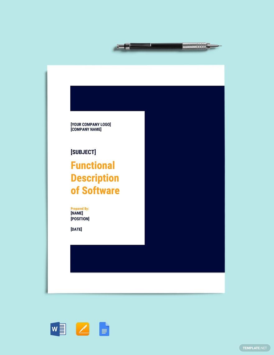 Functional Description of Software Template in Google Docs, Word, Pages - Download | Template.net