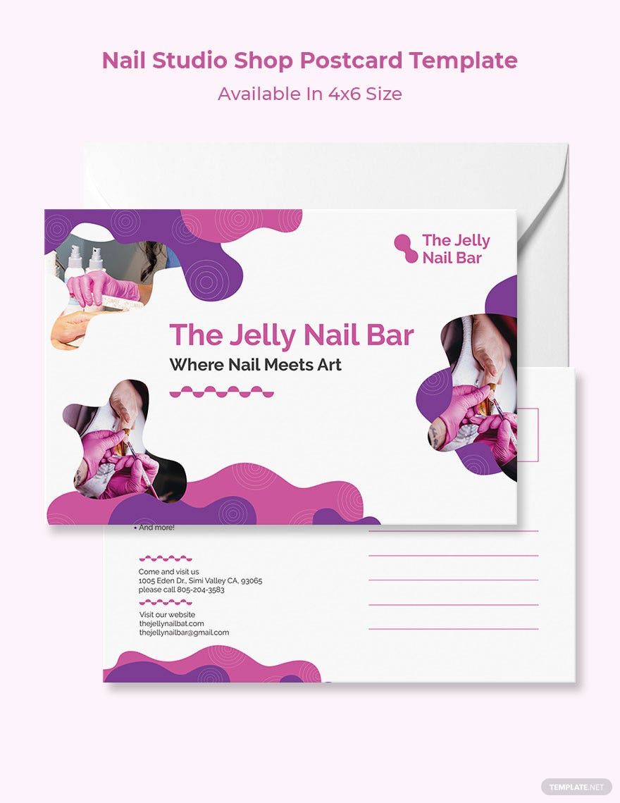 Free Nail Studio Shop Postcard Template