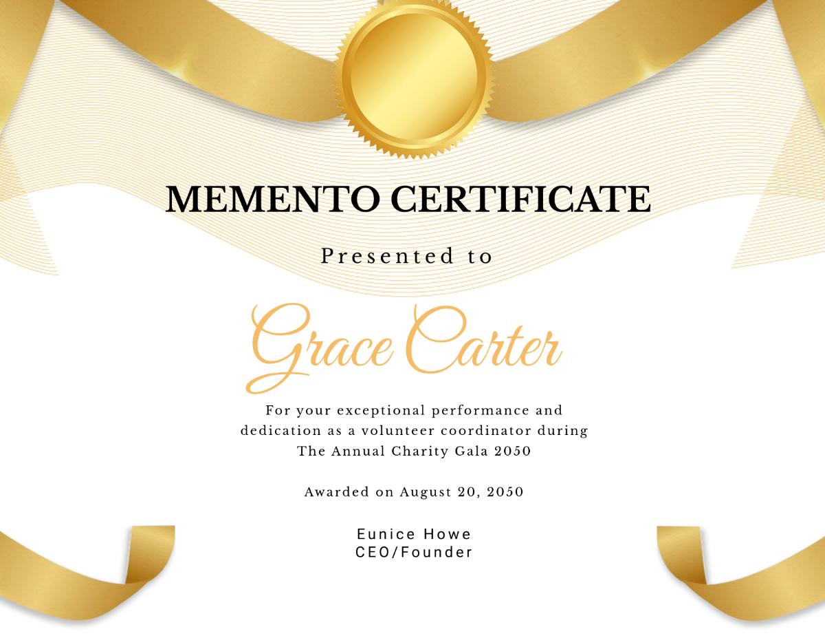 Modern Memento Certificate Template - Edit Online & Download