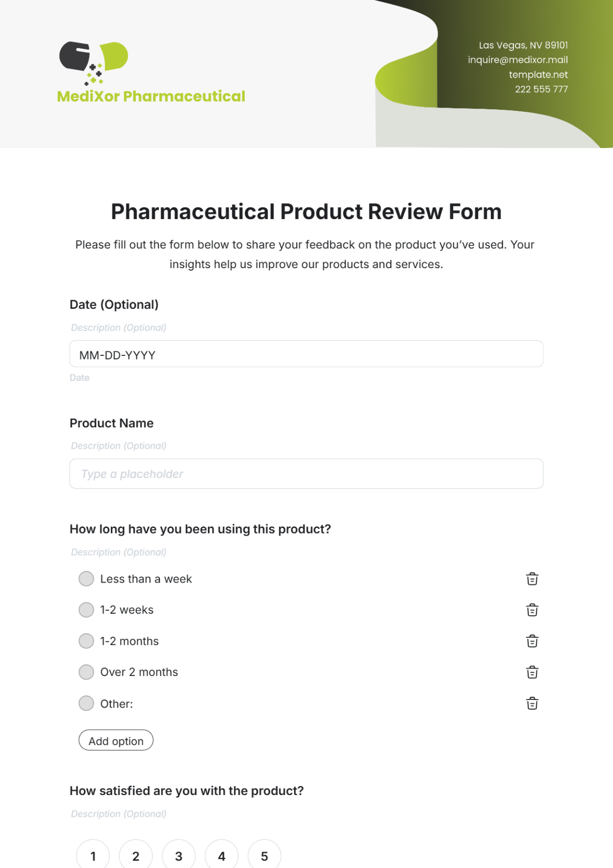 Pharmaceutical Product Review Form Template - Edit Online & Download