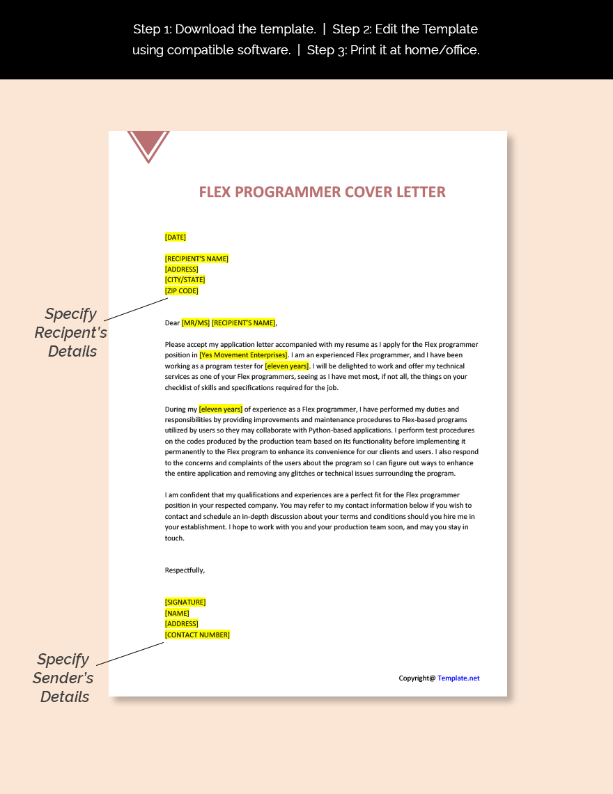 Flex Programmer Cover Letter