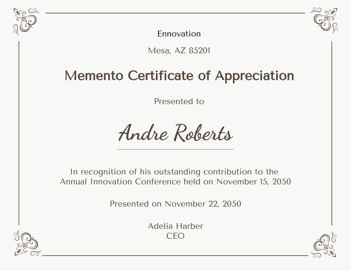 Free Minimalist Memento Certificate Template - Edit Online & Download