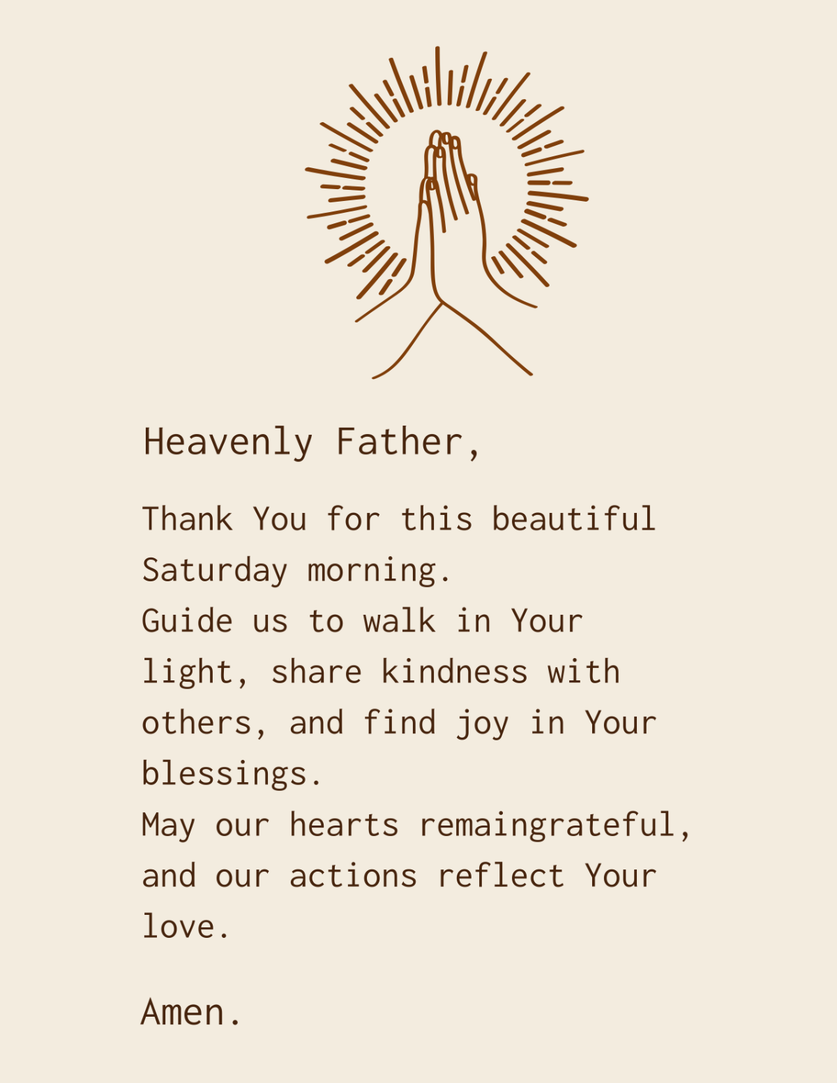 Saturday Morning Prayer Template