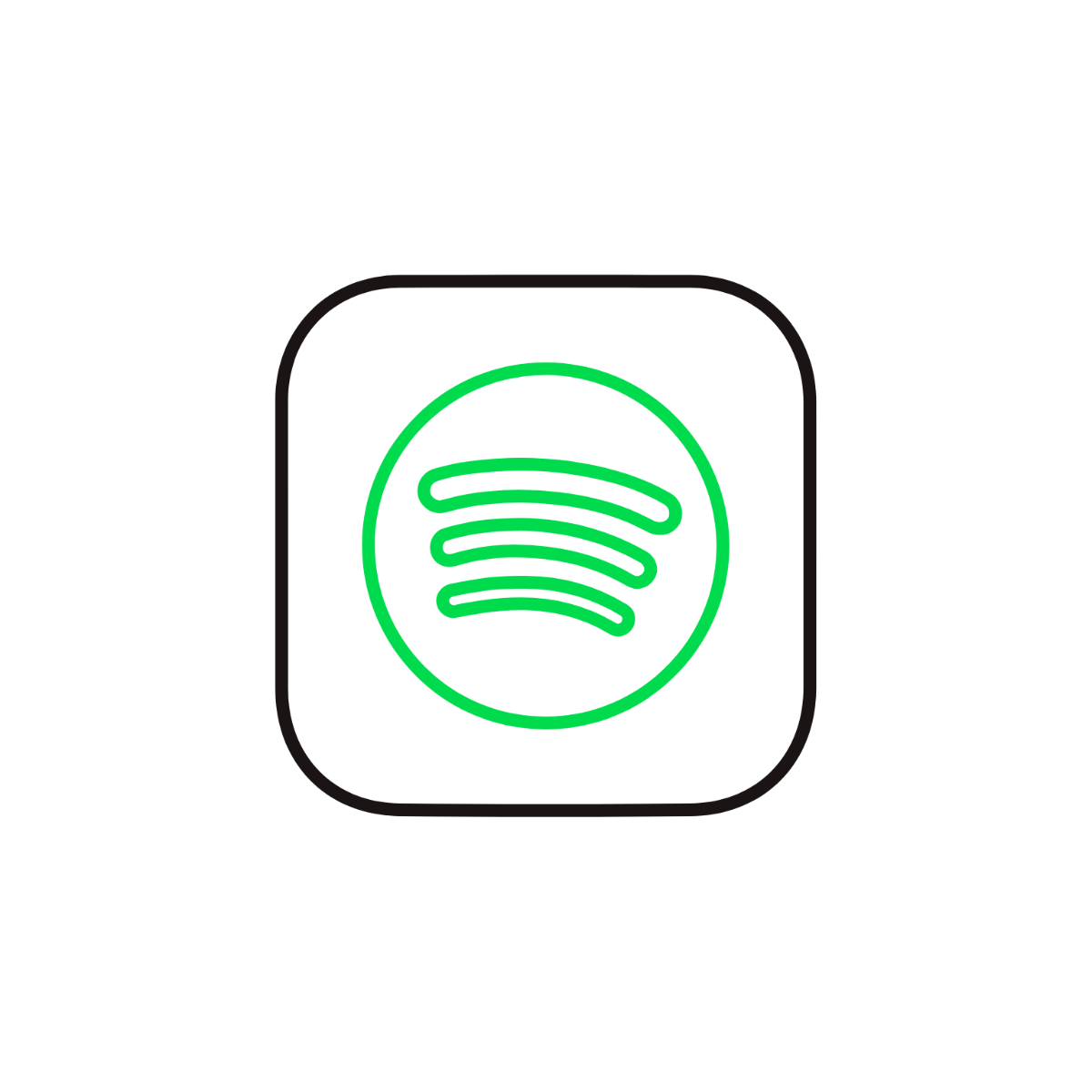 Free Spotify Outline Clipart Template