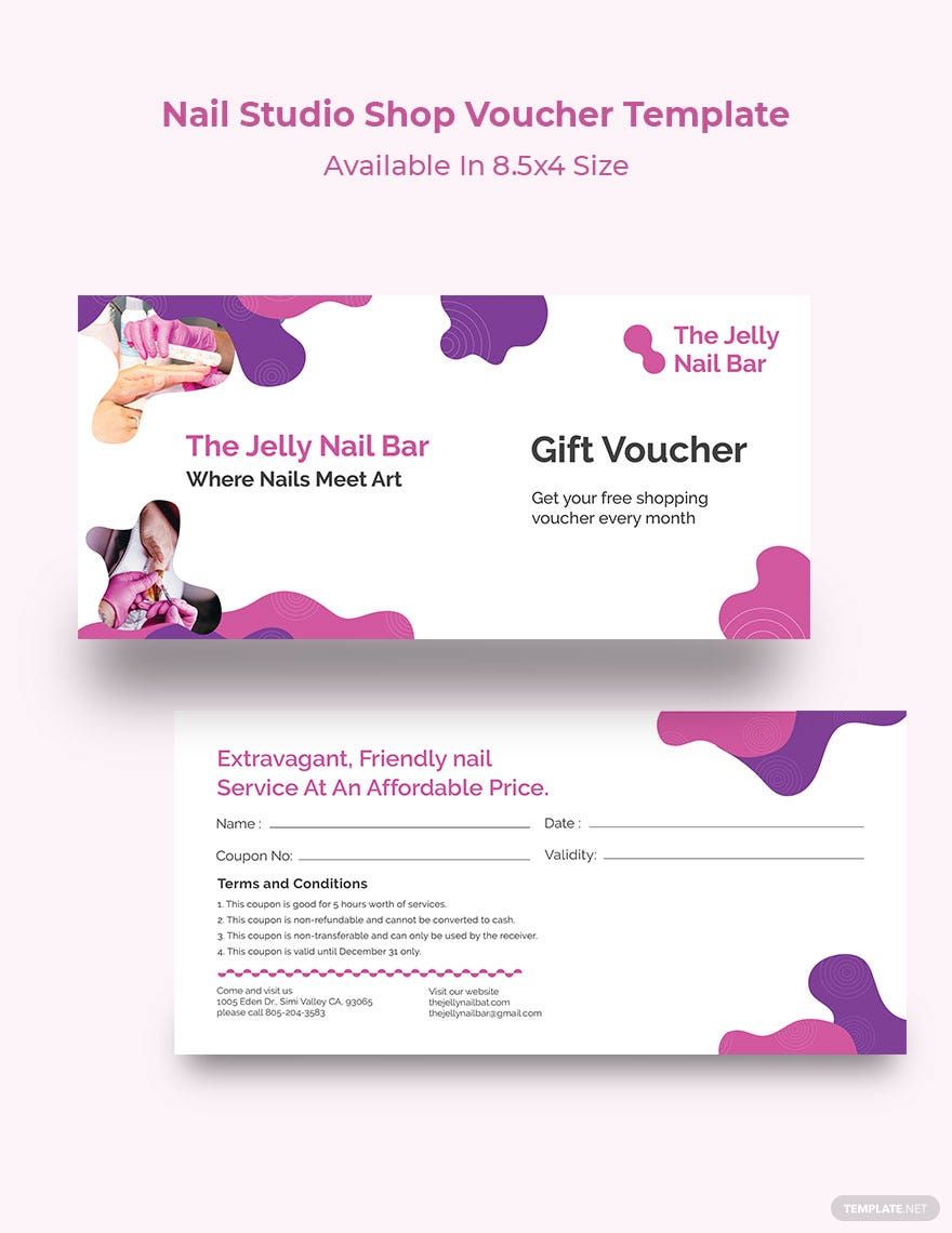 Nail Studio Shop Voucher Template in Word, Illustrator, PSD, Publisher, InDesign