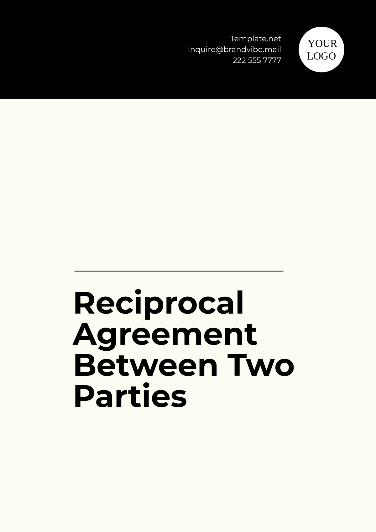 Reciprocal Agreement Between Two Parties Template - Edit Online & Download