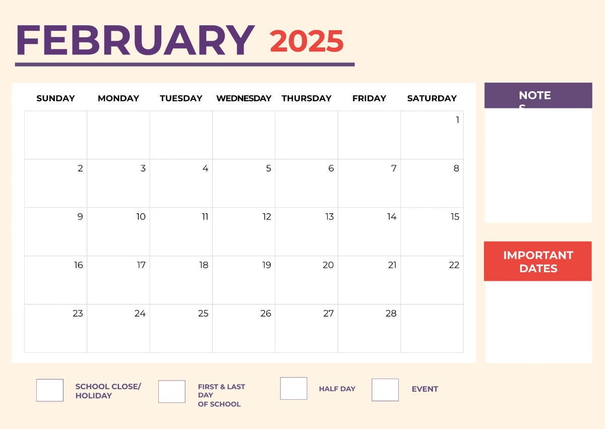 Free 2025 Academic Calendar Template to Edit Online