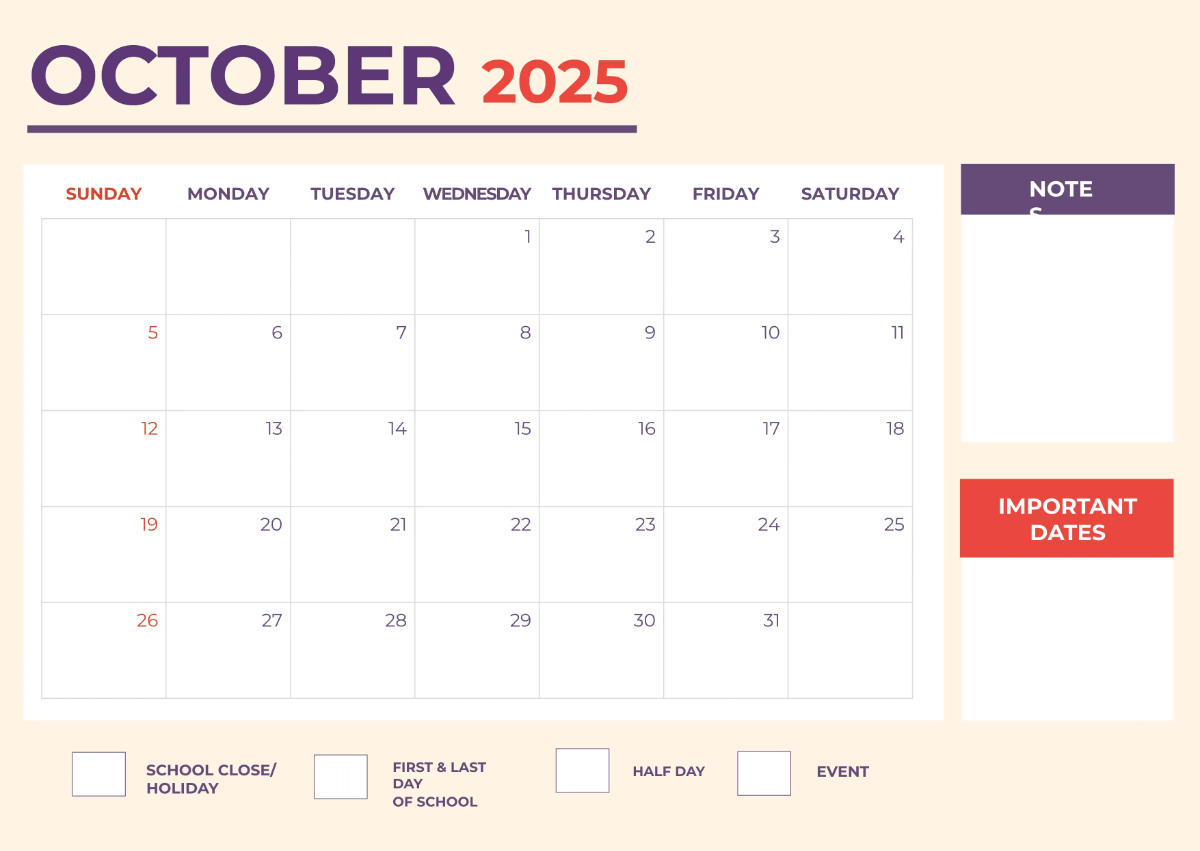 Free 2025 Academic Calendar Template to Edit Online