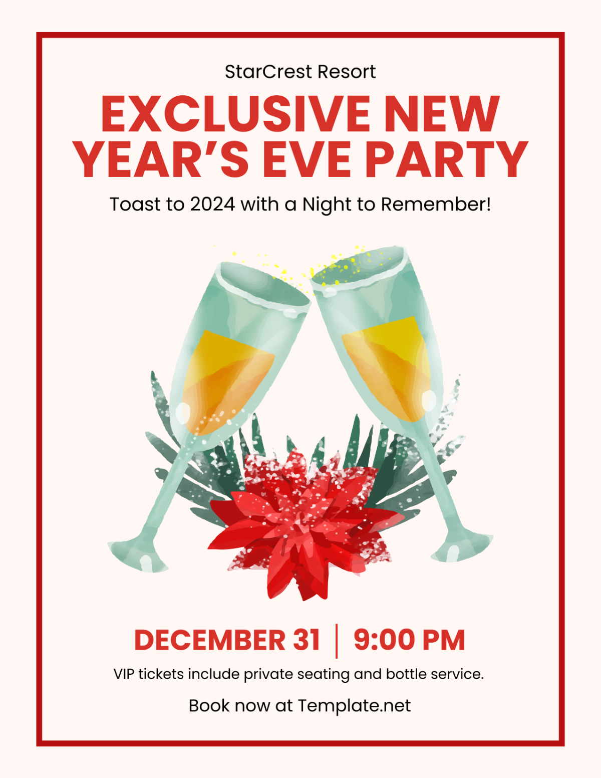 New Year Party Invitation Flyer