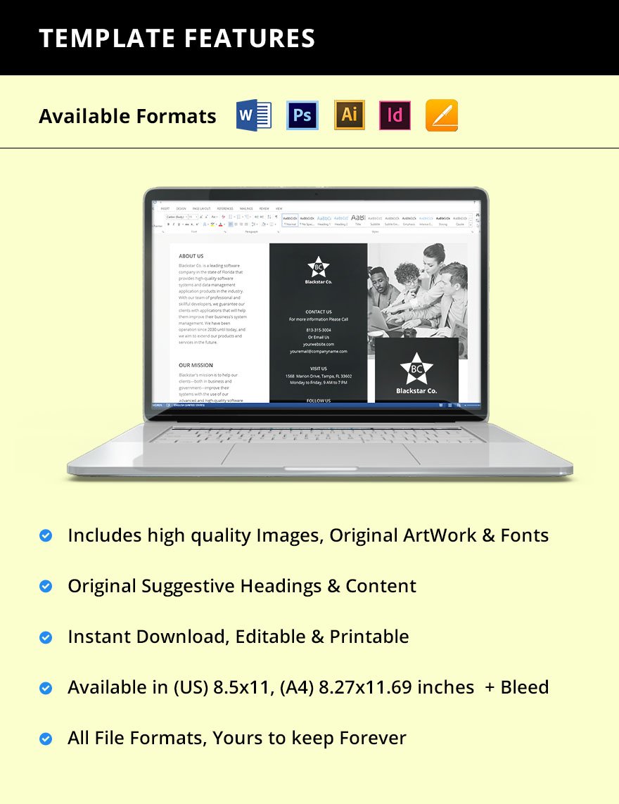 Tri-Fold Creative Software Brochure Template