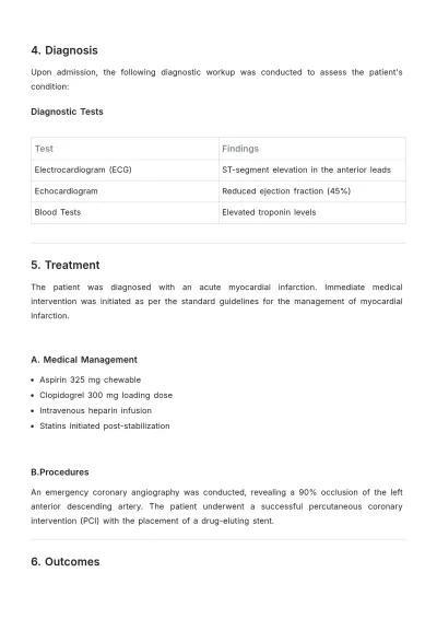 Free Simple Cardiology Case Report Template to Edit Online