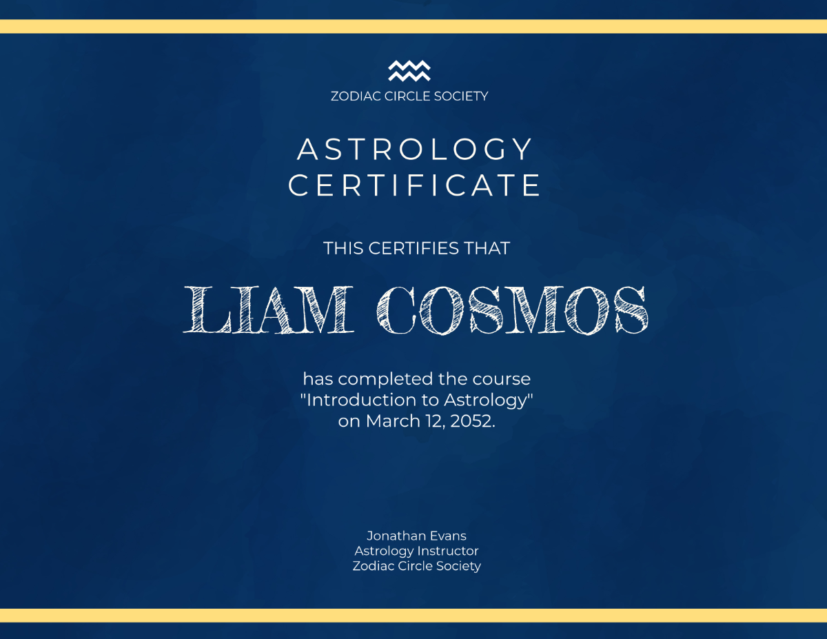 Free Printable Astrology Certificate Template Edit Online Download Template Net