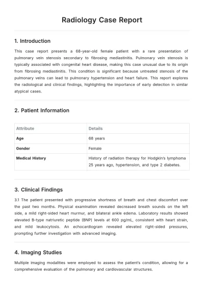 Free Radiology Case Report Template to Edit Online