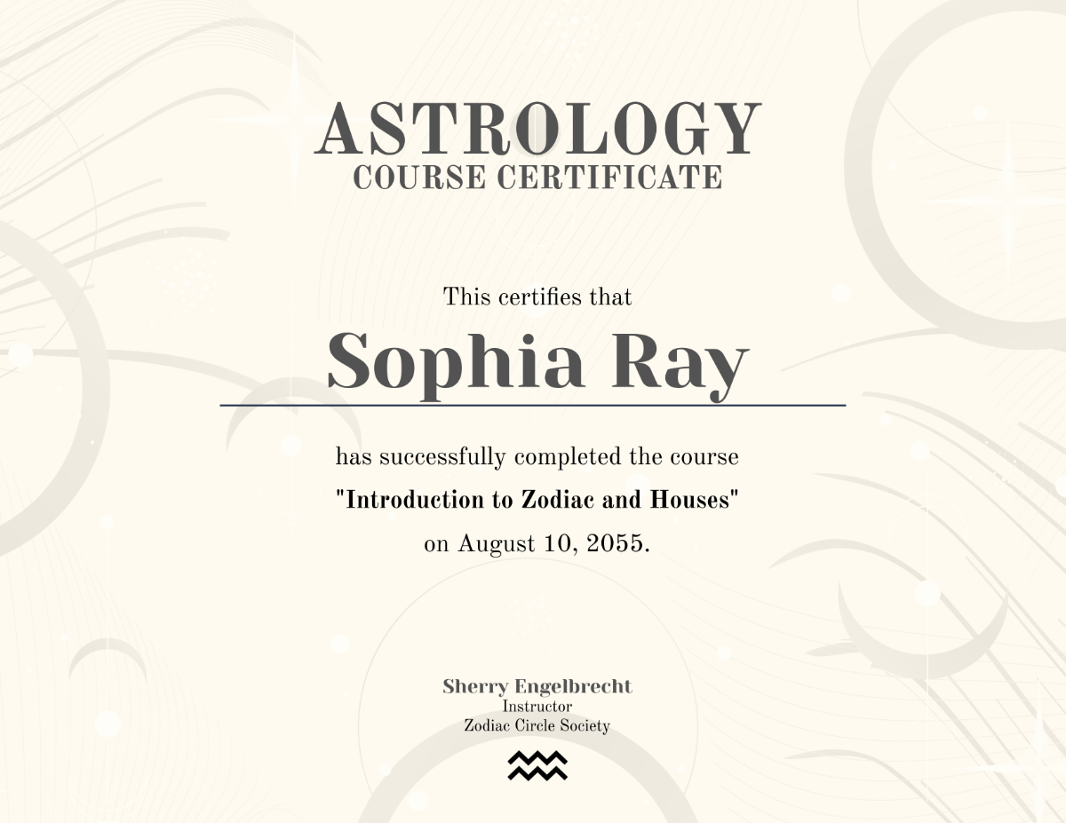 Creative Astrology Course Certificate Template - Edit Online & Download