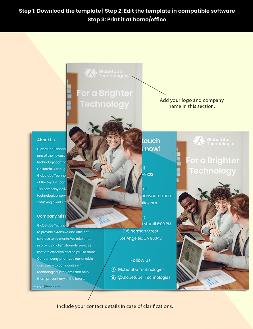 Tri-Fold Elegant IT Brochure Template