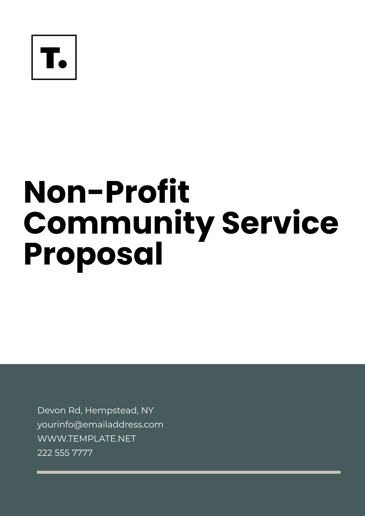 Non- Profit Community Service Proposal Template - Edit Online & Download