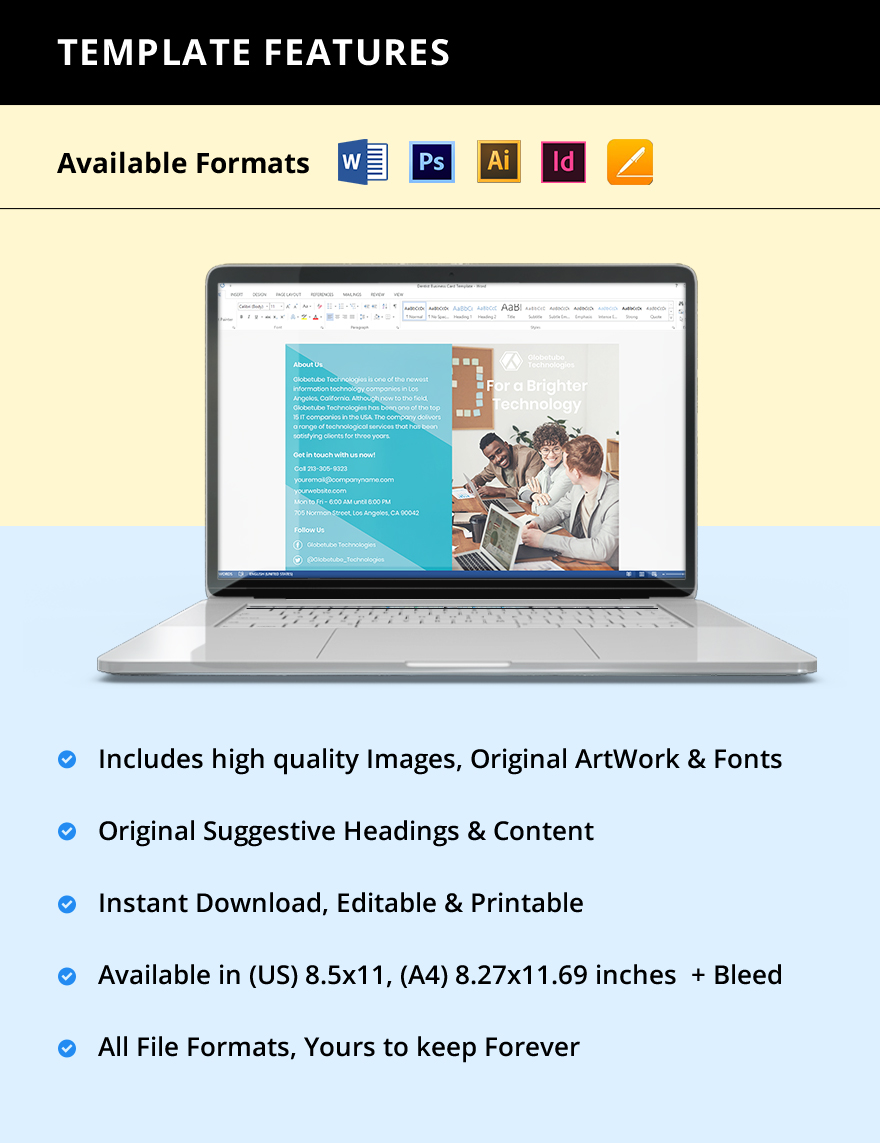 Bi-Fold Elegant IT Brochure Template