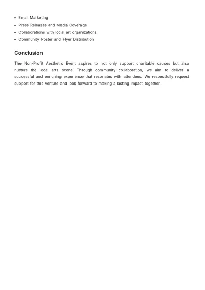 Free Non- Profit Aesthetic Event Proposal Template to Edit Online
