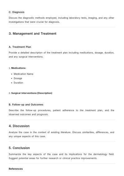 Free Dermatology Case Report Outline Template to Edit Online