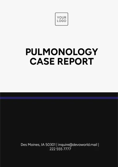 Free Pulmonology Case Report Template to Edit Online