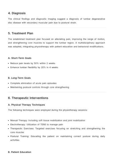 Free Professional Physiotherapy Case Report Template to Edit Online