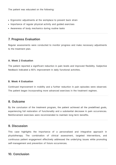 Free Professional Physiotherapy Case Report Template to Edit Online
