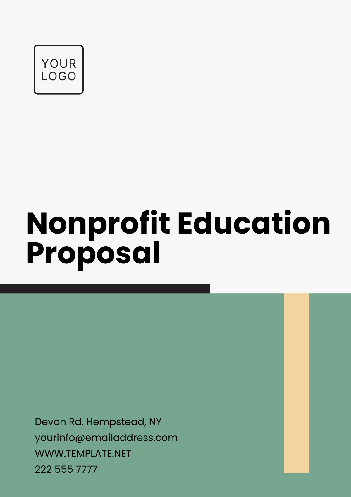 Nonprofit Education Proposal Design Template - Edit Online & Download