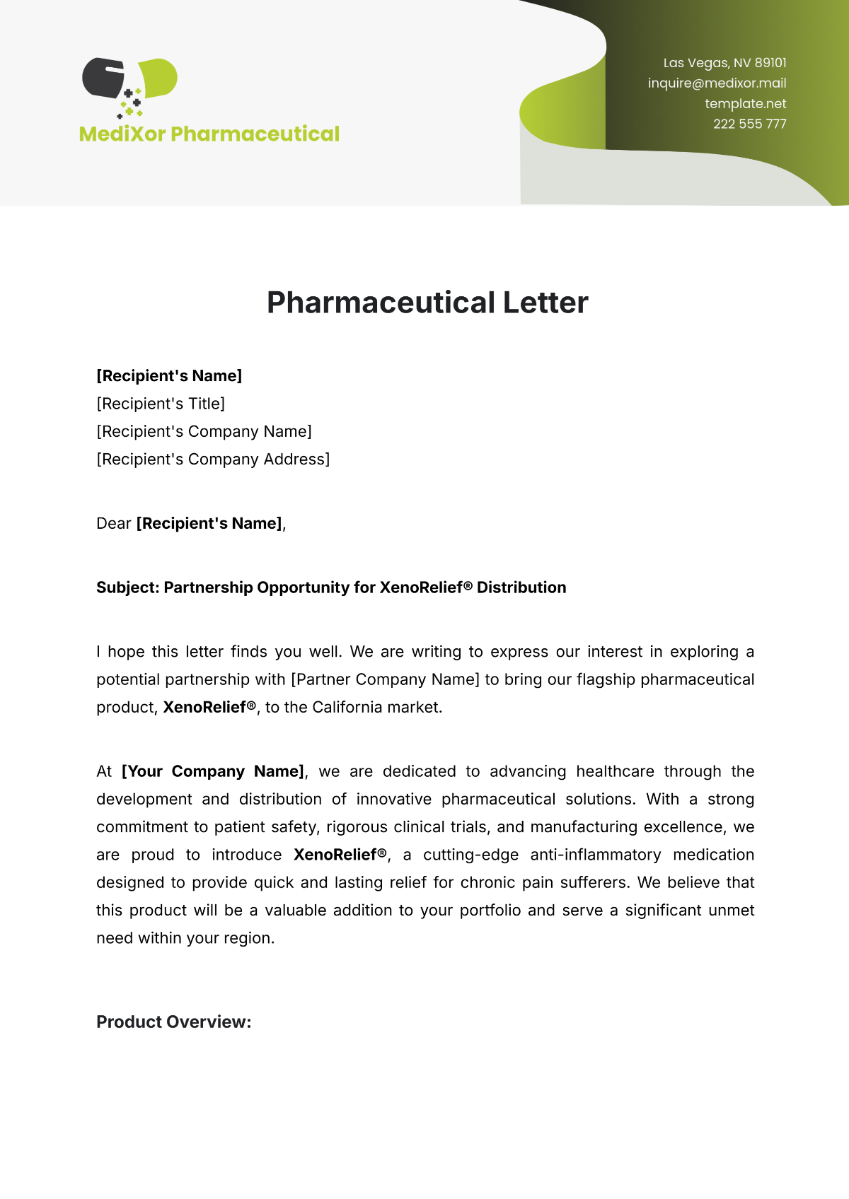 Pharmaceutical Letter Template - Edit Online & Download