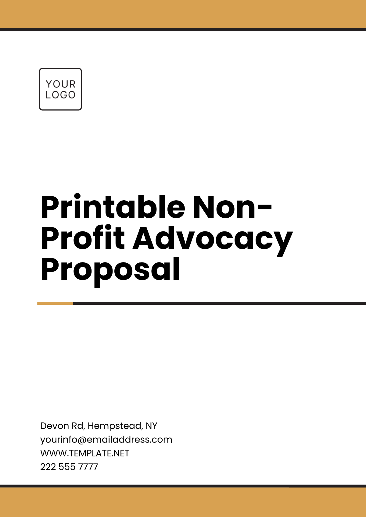 Printable Non- Profit Advocacy Proposal Template - Edit Online & Download