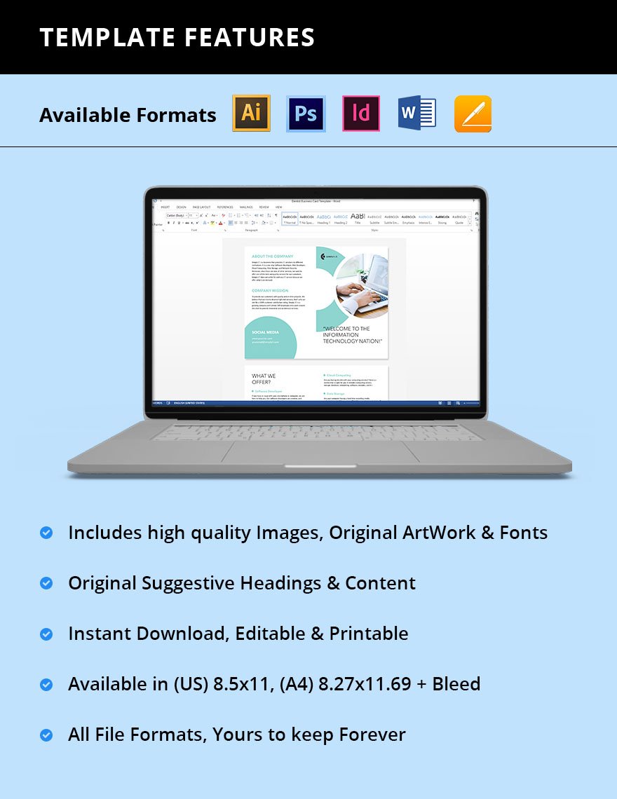 Bi-Fold Software Company Brochure Template