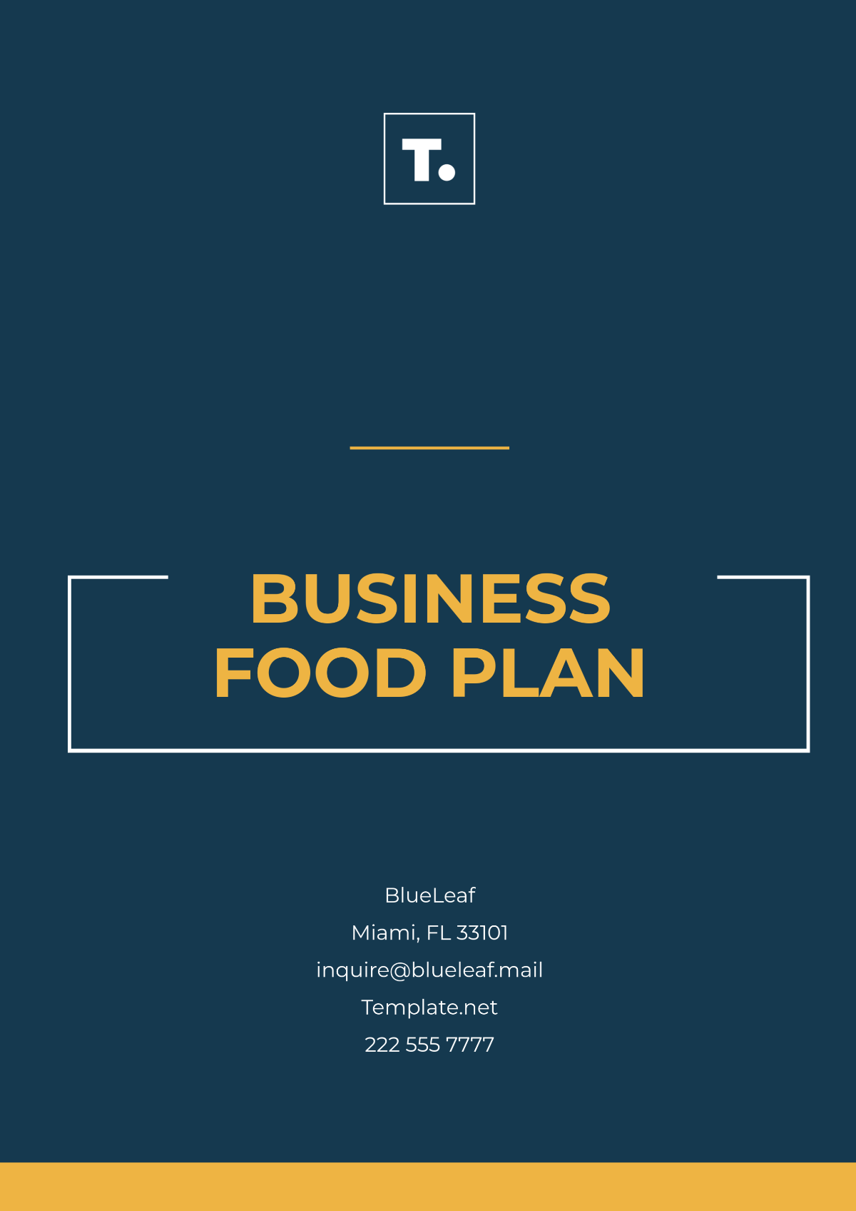 Business- Food Plan Template - Edit Online & Download