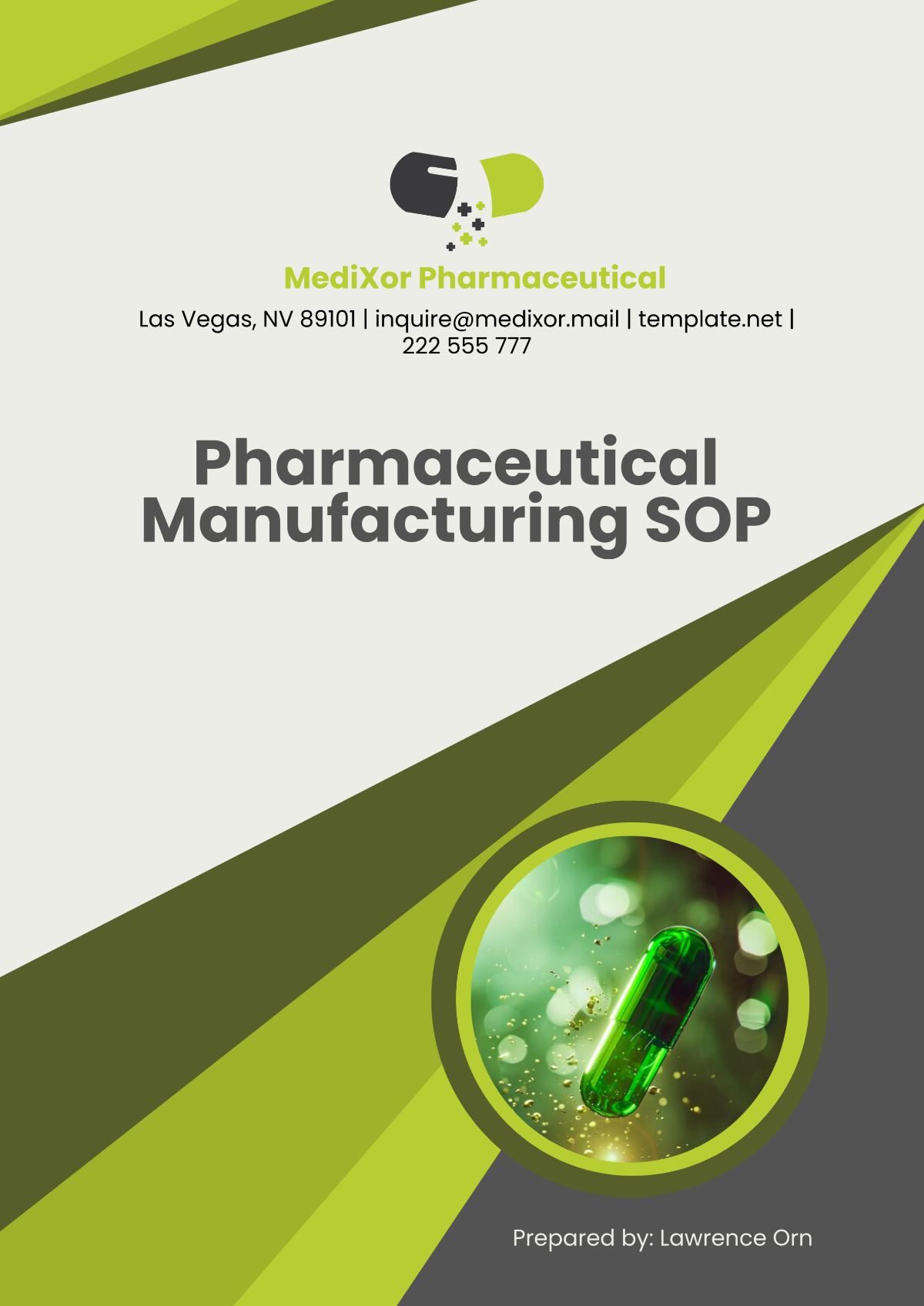 Pharmaceutical Manufacturing SOP Template - Edit Online & Download