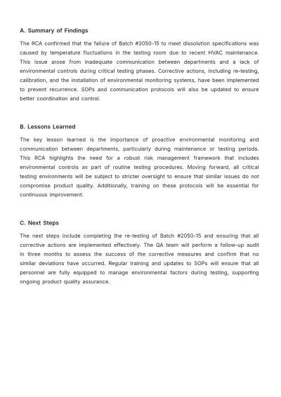 Free Pharmaceutical Root Cause Analysis Template to Edit Online