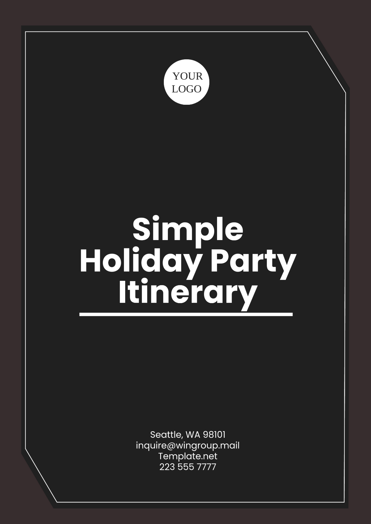 Simple Holiday Party Itinerary Template - Edit Online & Download