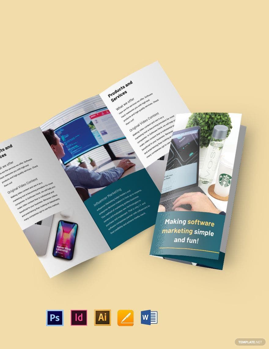 Free Tri-Fold Software Marketing Brochure Template