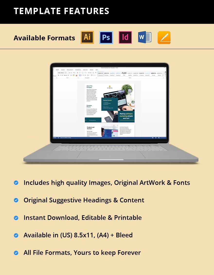 Trifold Software Marketing Brochure Pages
