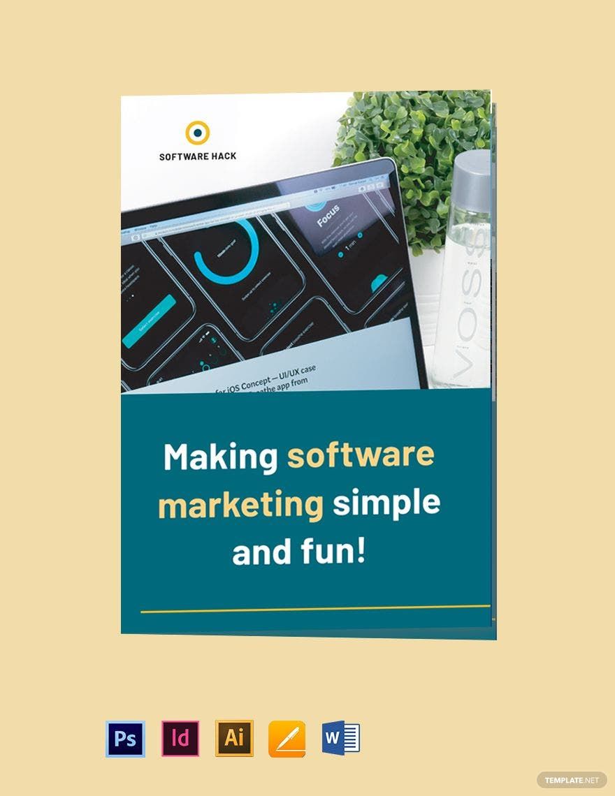 Bi-Fold Software Marketing Brochure Template