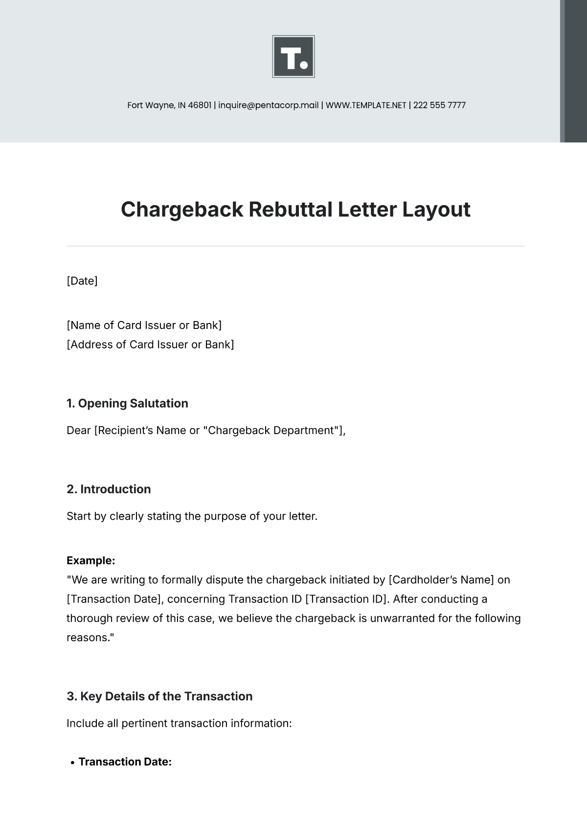 Chargeback Rebuttal Letter Layout Template - Edit Online & Download