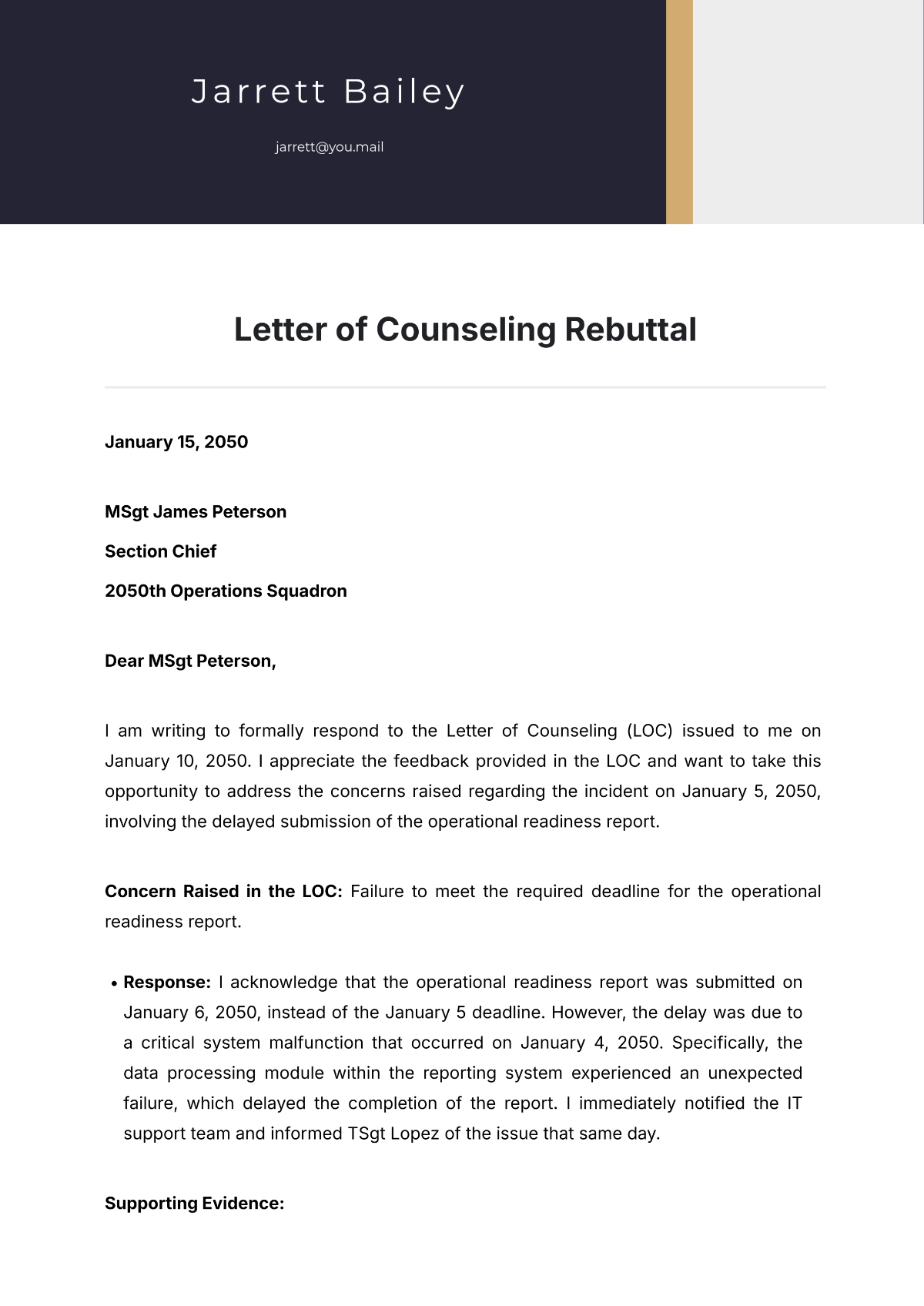 Letter of Counseling Rebuttal Template - Edit Online & Download