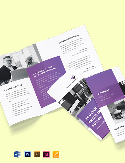 Trifold IT Training Brochure Template