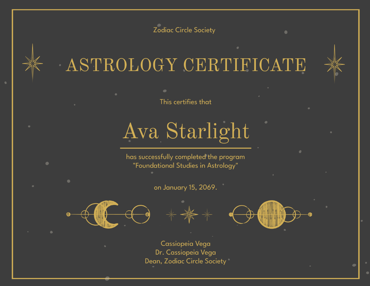 Astrology Certificate Seal Template - Edit Online & Download