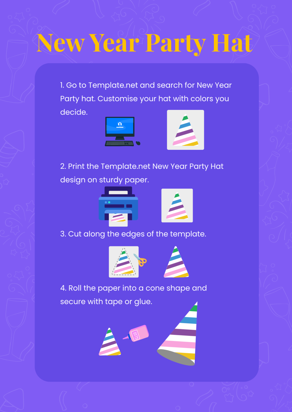 Free New Year Party Hat Template