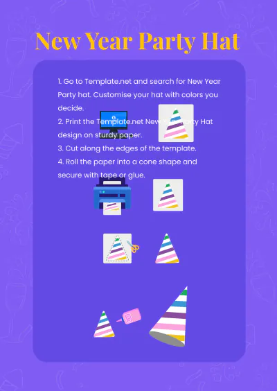 Free New Year Party Hat Template to Edit Online