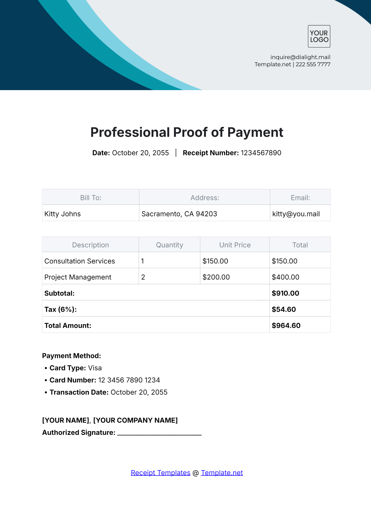 Professional Proof of Payment Template - Edit Online & Download