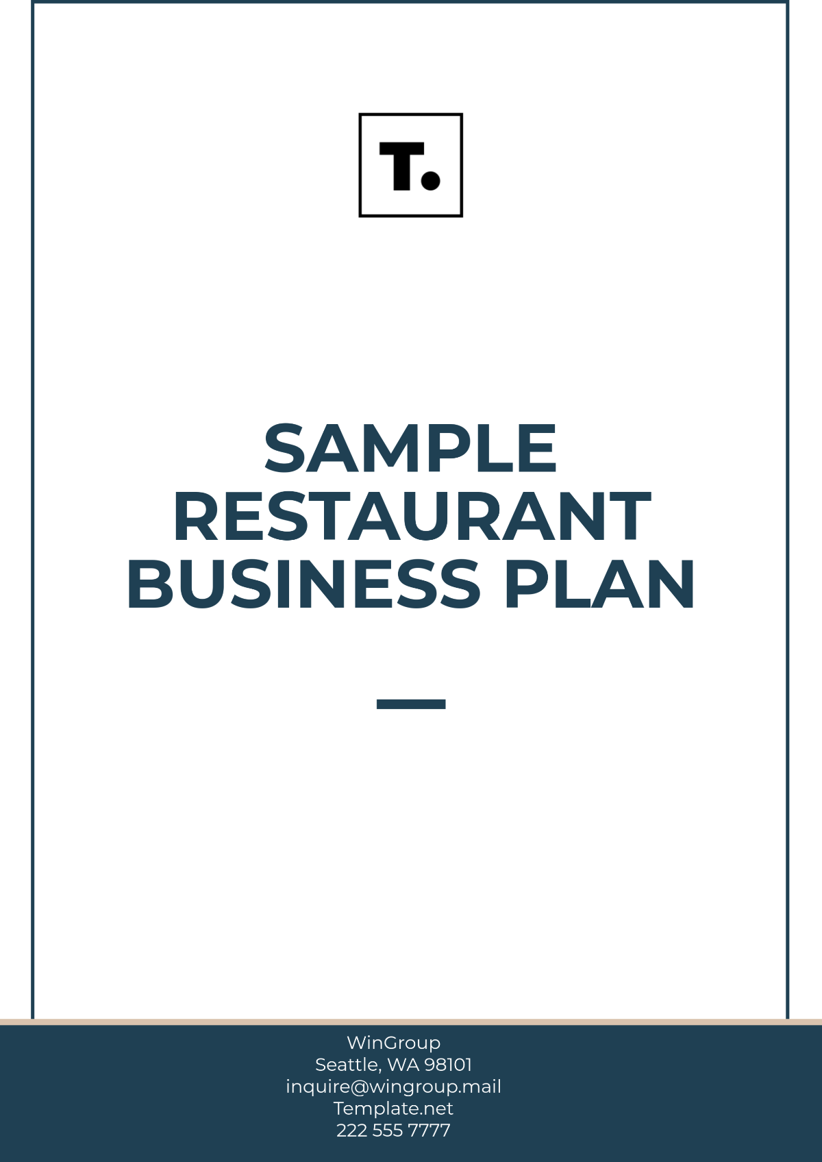 Free Sample Restaurant Business Plan  Template