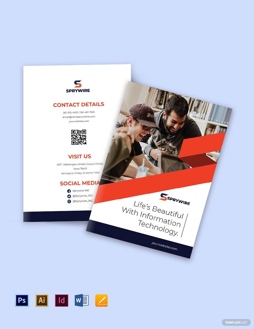 Bi-Fold IT Promotional Brochure Template