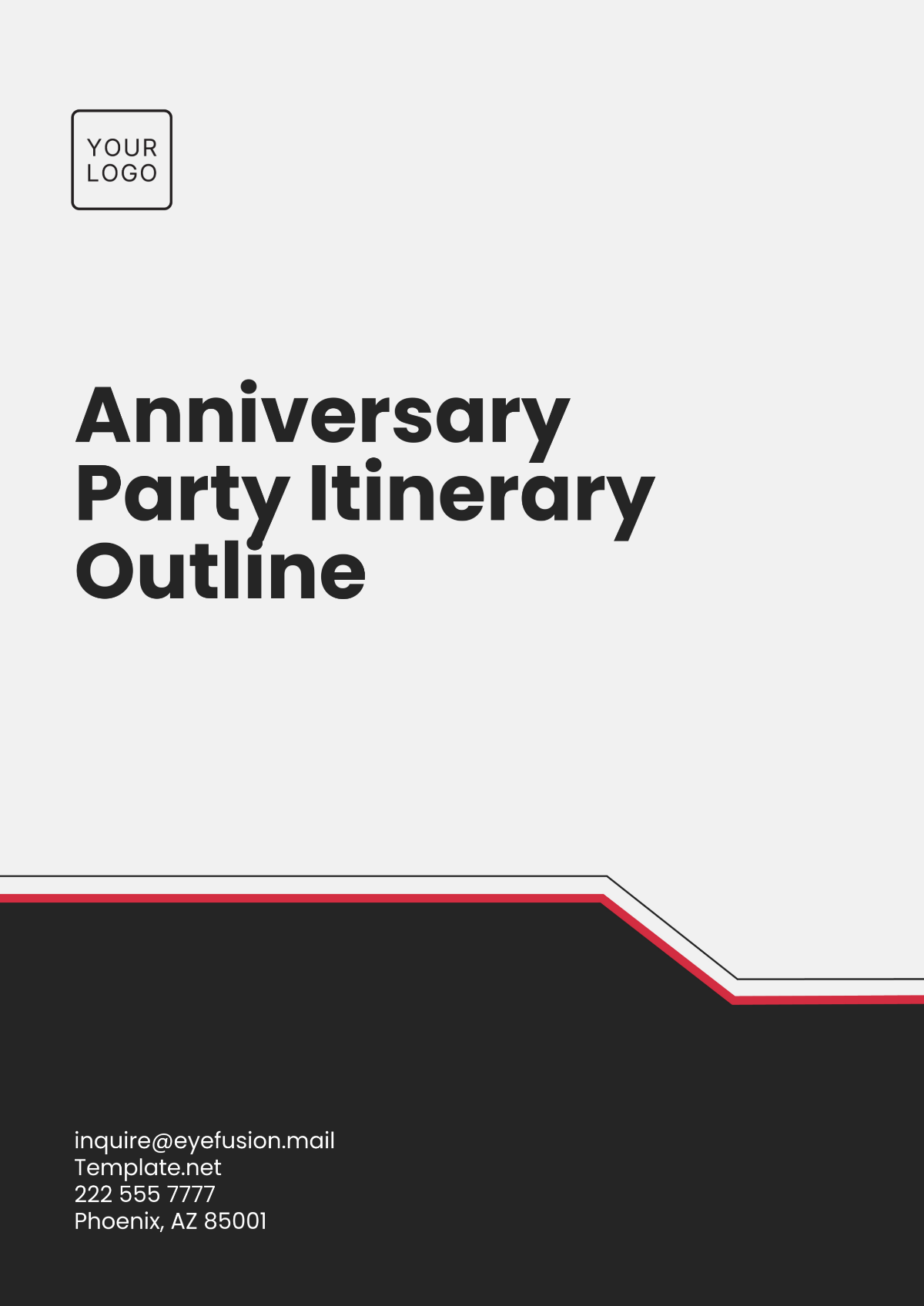 Anniversary Party Itinerary Outline Template - Edit Online & Download