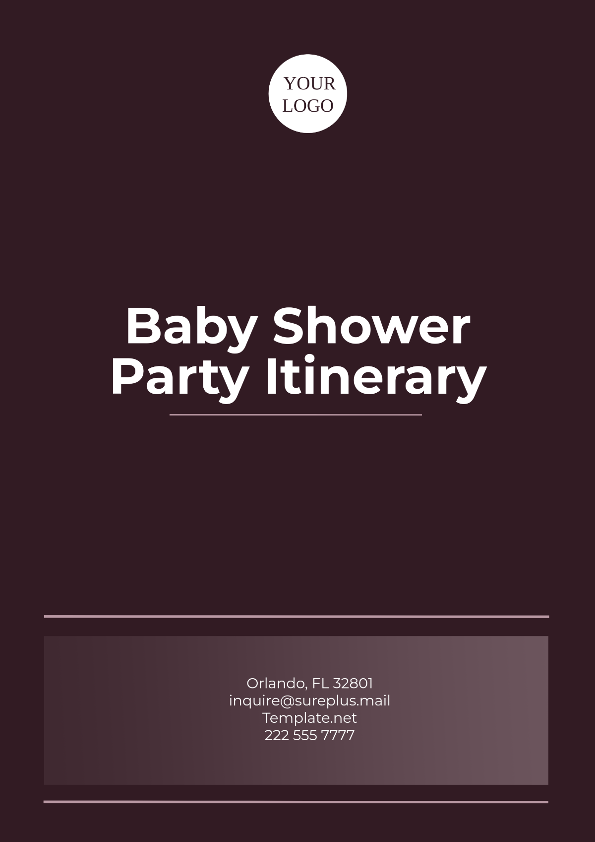 Baby Shower Party Itinerary Template - Edit Online & Download