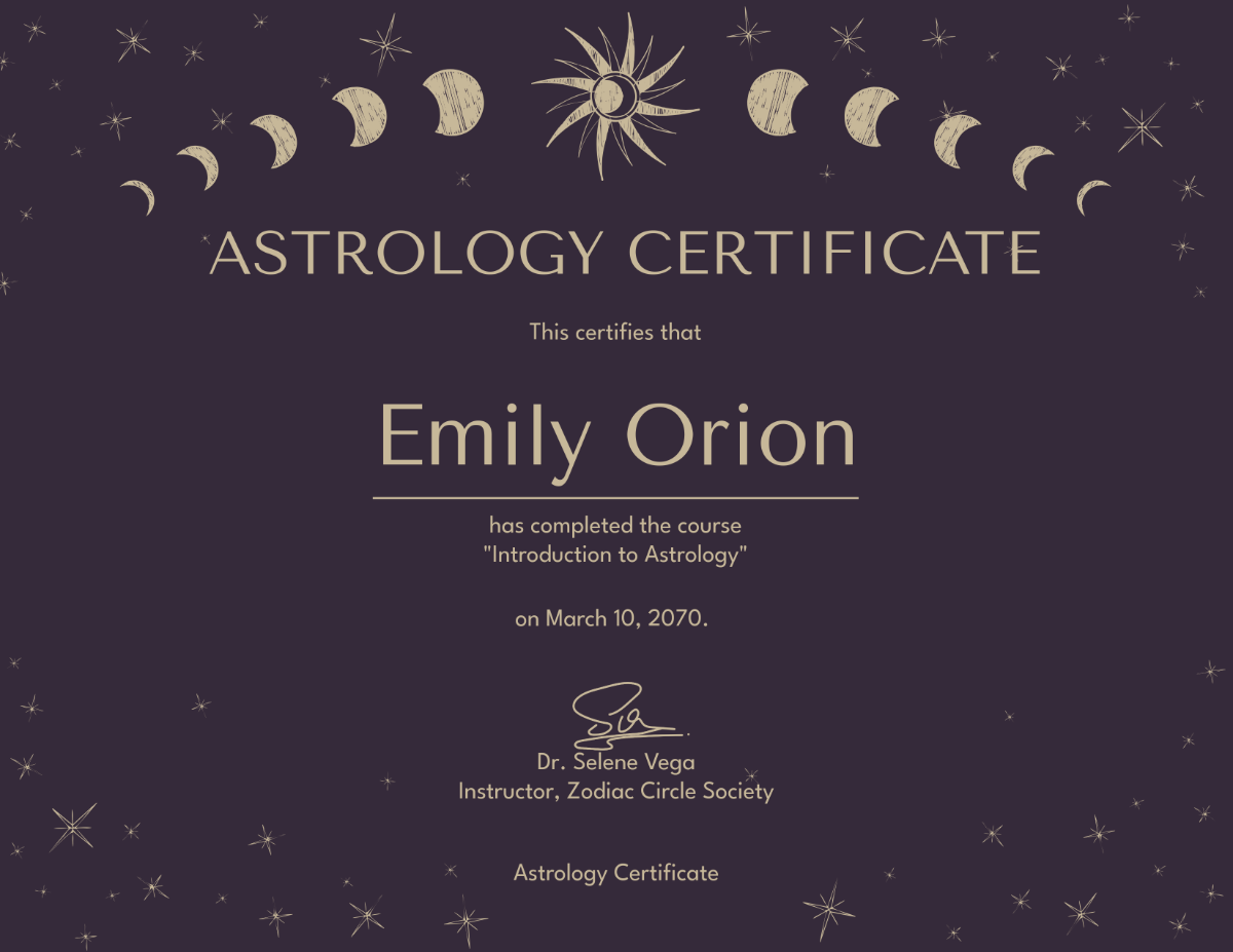 Astrology Certificate Stamp Template - Edit Online & Download