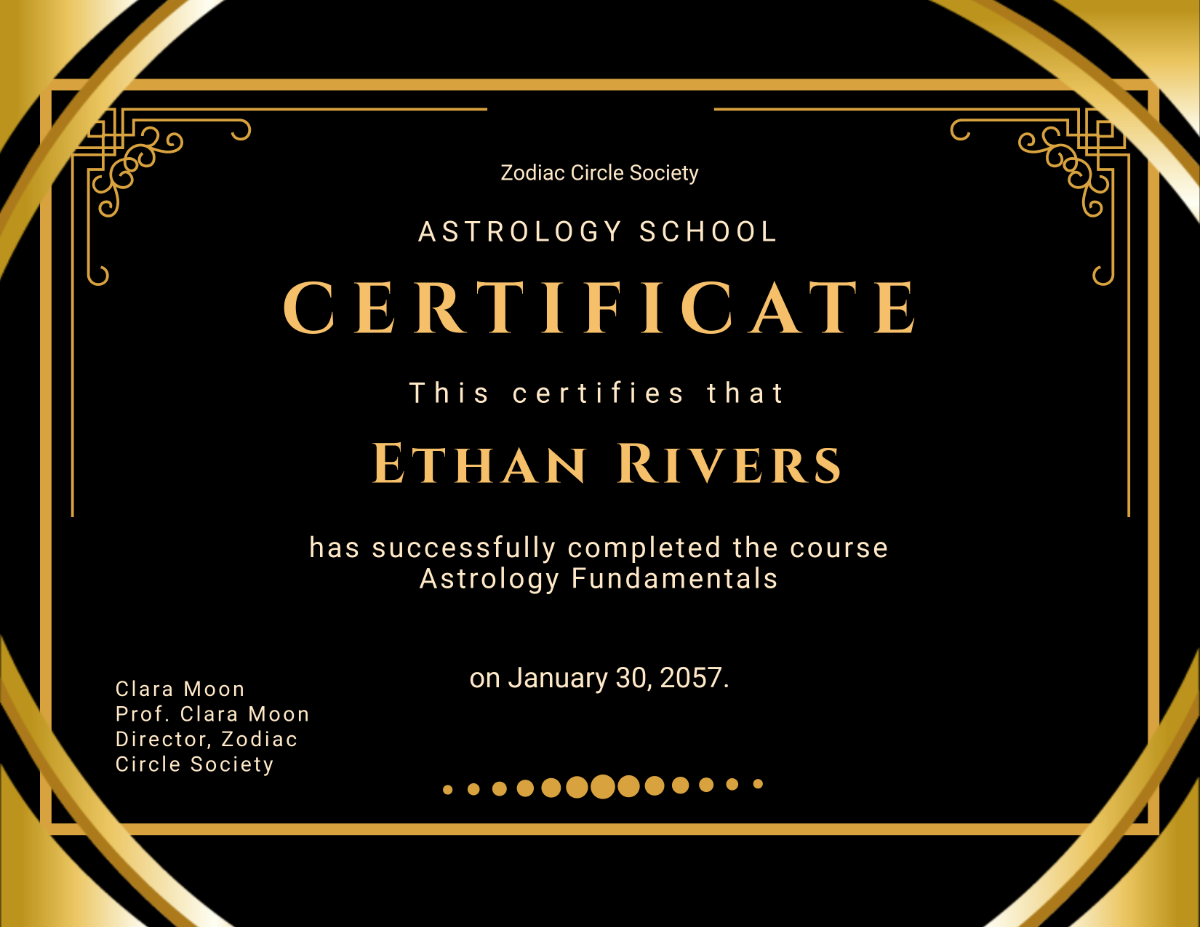 Astrology School Certificate Template - Edit Online & Download